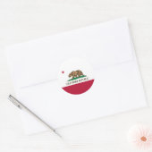 Californische vlag ronde sticker (Envelop)