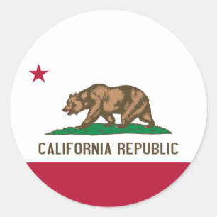 Californische vlag ronde sticker
