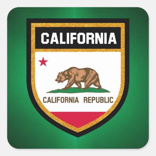 Californische vlag vierkante sticker (Voorkant)