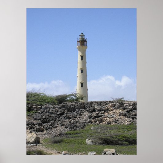 Californische vuurtoren in Aruba Poster (Voorkant)