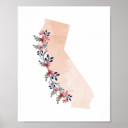 Californische Waterverf staat Poster (Voorkant)