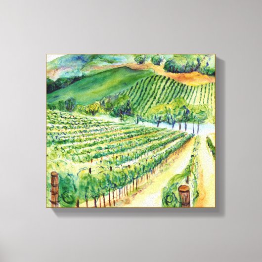 Californische wijnmakerij wijngaard schilderij can canvas afdruk (Voorkant)