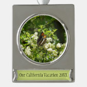 Californische zuster Butterfly in Yosemite Verzilverd Banner Ornament (Voorkant)