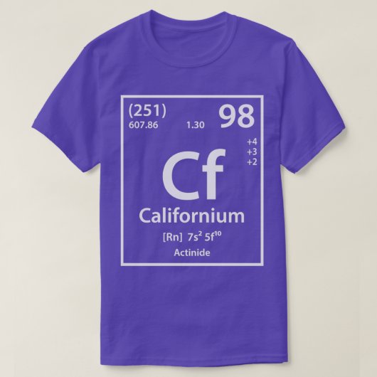 Californiumelement T-shirt (Design voorkant)