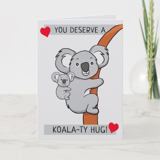 Câlin de koala mignon pour carte de vœux (Devant)