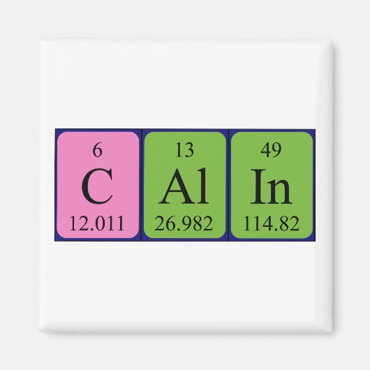 Calin periodiek table name magnet magneet (Voorkant)
