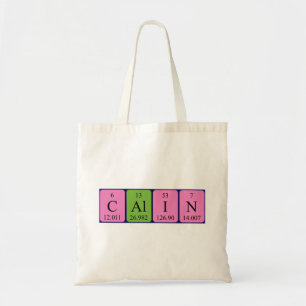 Calin periodieke lijstnaam canvas tas