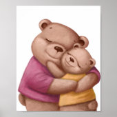 Câlins de Papa Ours à l'aquarelle | Impression mur (Devant)