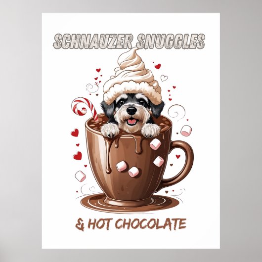 Câlins de Schnauzer & Chocolat Chaud – Affiche Sai (Devant)