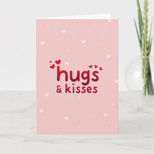 Câlins et baisers carte d'amour (Devant)