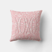 Câlins et baisers XOXO Coussin jeté rose (Verso)