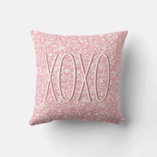 Câlins et baisers XOXO Coussin rose jeté (Verso)
