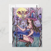 Calista - Carte postale Sorcière Halloween (Devant / Derrière)