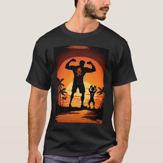 Calisthenics oefent vaders en zoon D T-shirt (Voorkant)