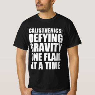 Calisthenics trotseren zwaartekracht één klep tege t-shirt