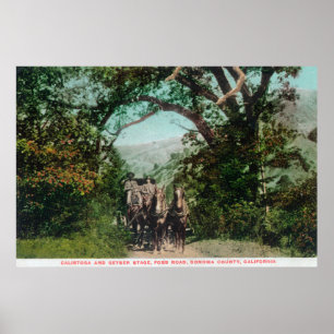 Calistoga en Geyser Stagecoach op Foss Road Poster