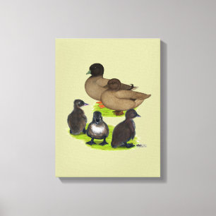 Call Eend Khaki Familie Canvas Afdruk