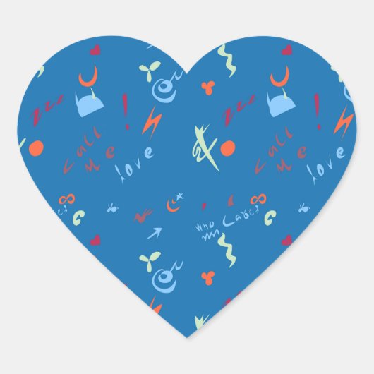 Call Me Love beroemd gemaakt door Pattern Hart Sticker (Voorkant)