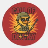 Call of Ducky - Grijzende sticker (Voorkant)
