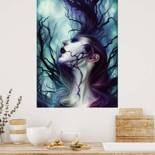 Call of the Forest AI Fantasy Digitale Kunstdruk Poster (Keuken)