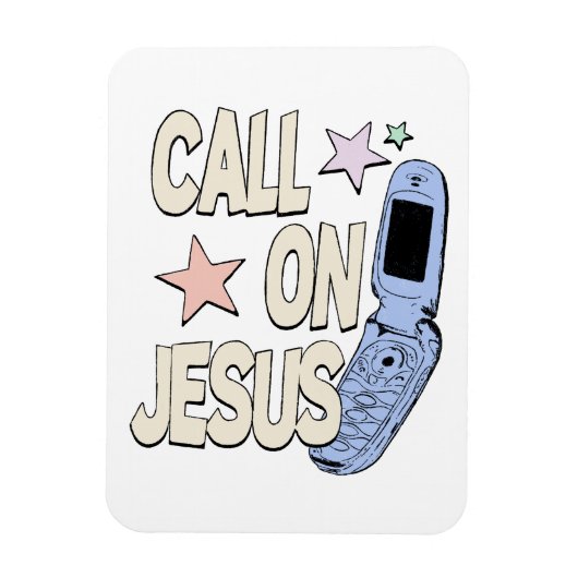 Call on Jesus – Retro Faith Design Magneet (Verticaal)
