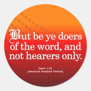 Call to Action James 1-22 Ronde Sticker