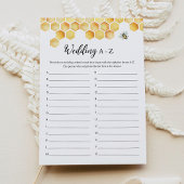 CALLA Bee Bruiloft A-Z Vrijgezellenfeest Spel Kaar Kaart