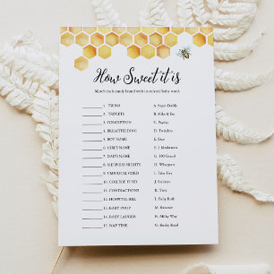 CALLA Bee Hoe zoet Het Is Snoep Bar Baby Game Kaar Kaart