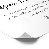 CALLA Bee Luier Raffle Baby shower Spel Sign Poster (Hoek)