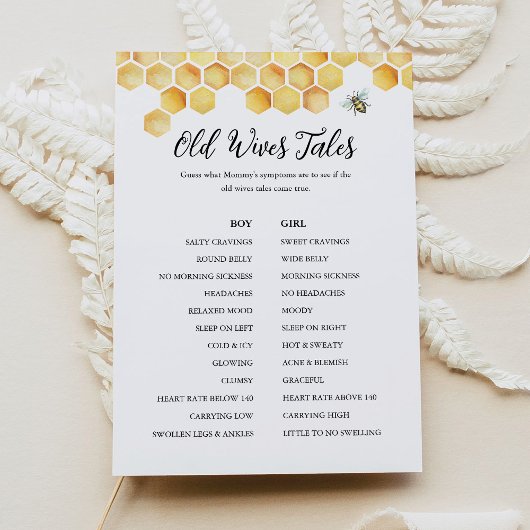 CALLA Bee Oudewijvenverhalen Baby Shower Spelkaart Kaart