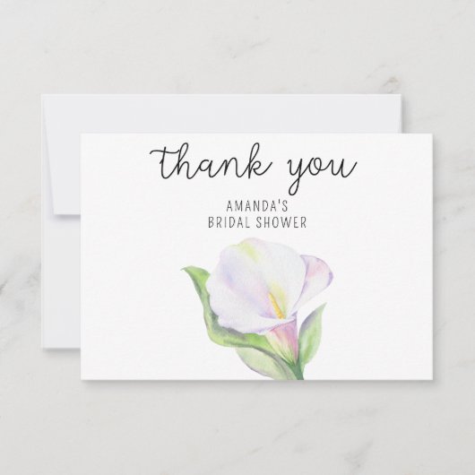 Calla blanche - douche nuptiale merci (Devant)