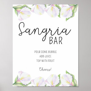Calla bloemen - Sangria bar poster