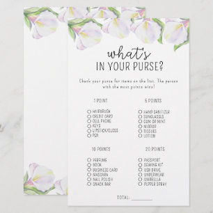 Calla bloemen - Wat zit er in je tas spel