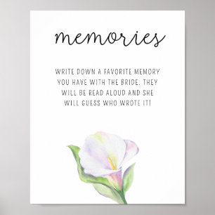 Calla flower - Herinneringen aan het bruid poster