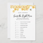 CALLA Guess le bon prix Baby shower carte de jeu (Devant)