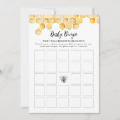 CALLA Honey Bee Baby shower Carte de Bingo (Devant)