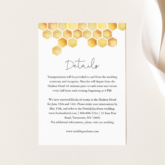 CALLA Honey Bee Details Informatiekaartje