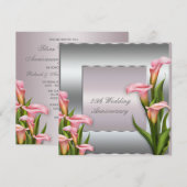 CAlla lelie 25e huwelijksjubileumfeest Kaart (Voorkant / Achterkant)