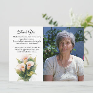 Calla lelie bloem begrafenis dood bedankt kaart