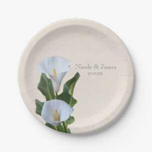 Calla lelie Bloemen Bloem Elegante Bruids Huwelijk Papieren Bordje
