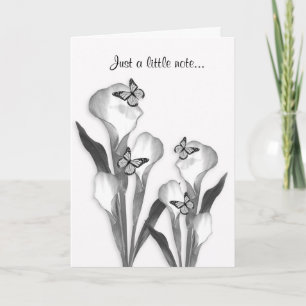 Calla lelie en vlinders potlood schets kaart