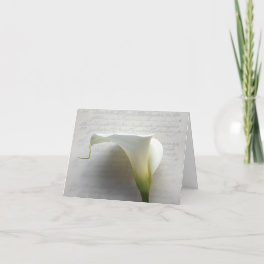 calla lelie op oude de notakaart van het kaart (Voorkant)