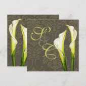 CAlla-lelies op damast, trouwkaarten Kaart (Voorkant / Achterkant)