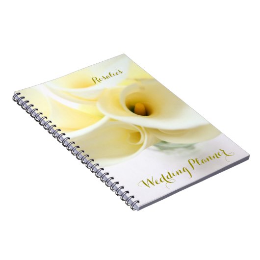 Calla leugens in vase bruiloft notitieboek (Rechterzijde)