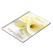 Calla leugens in vase bruiloft notitieboek (Linkerzijde)