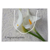 Calla leugens op bruiloft met witte texturen groot cadeauzakje (Voorkant)