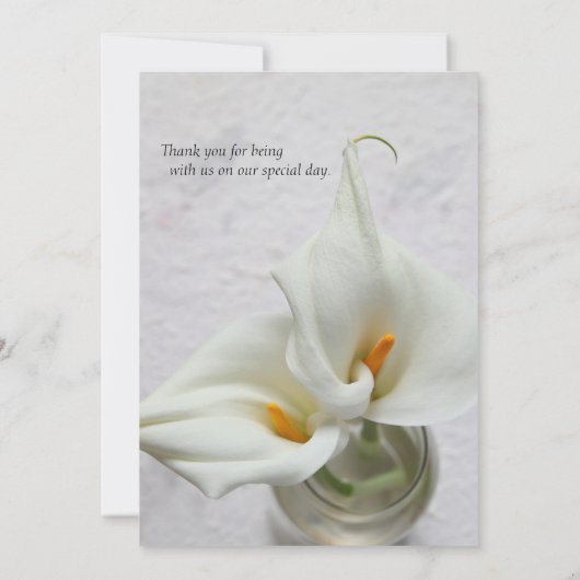 Calla leugens over getextureerde bruiloft op achte kaart (Achterkant)