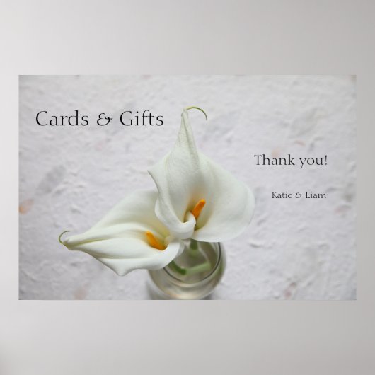 Calla leugens over getextureerde bruiloft op achte poster (Voorkant)