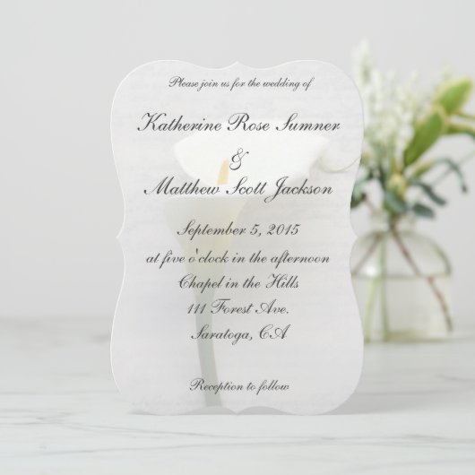 Calla lib op oud handschrift kaart (Staand voorkant)