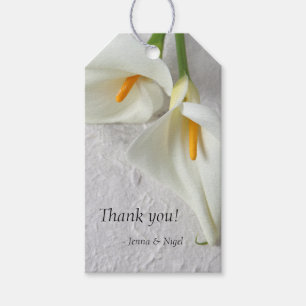 Calla-lijsten met ruimte voor tekst cadeaulabel